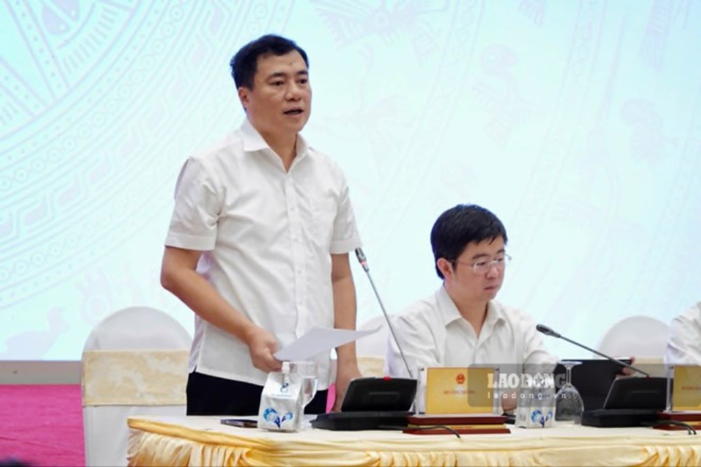 Deputy Minister of Industry and Trade Nguyen Sinh Nhat Tan informs about the management of the gasoline and oil market. Photo: Pham Dong