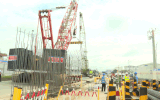 Inside the large construction site of the first underground station of Metro No. 2 HCMC. Photo: Minh Tam