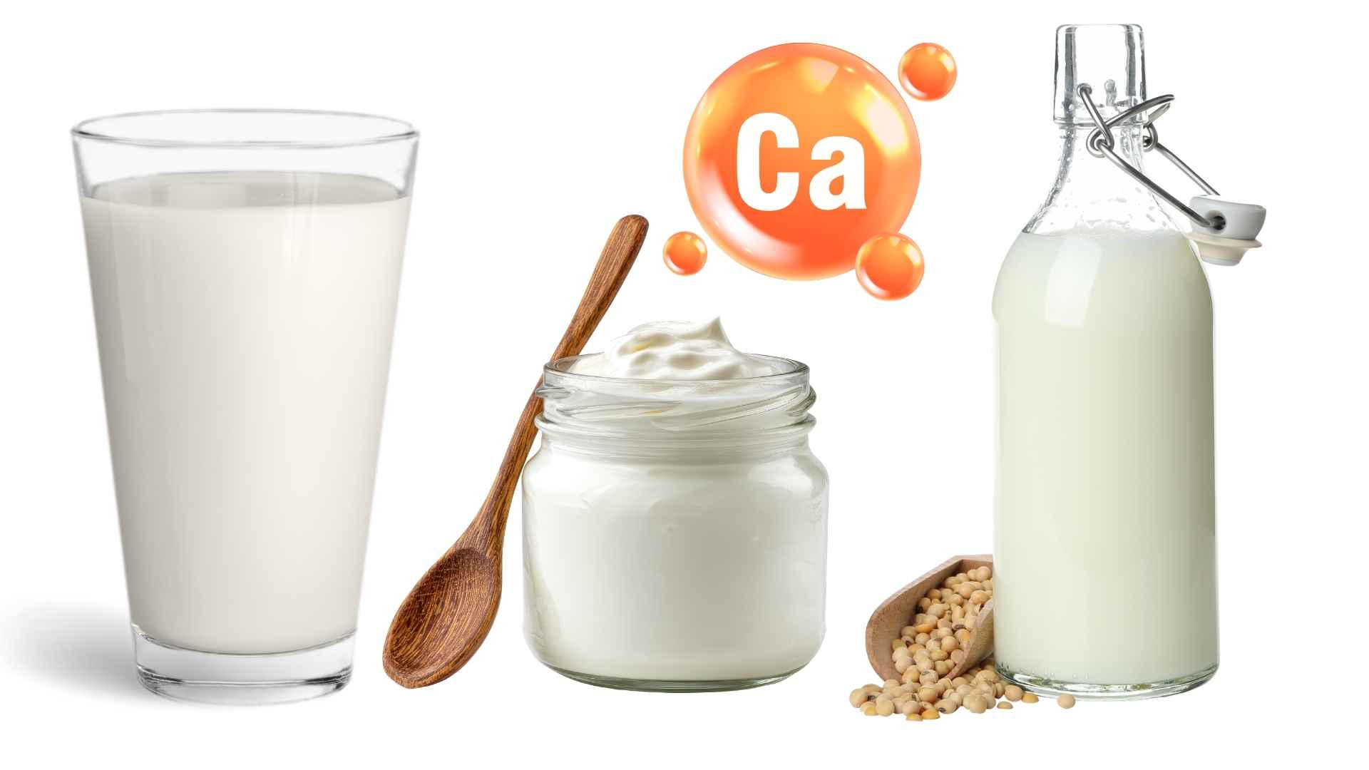 La leche, el yogur y la leche de soja ayudan a complementar el calcio para el cuerpo. Gráfico: Hạ Mây