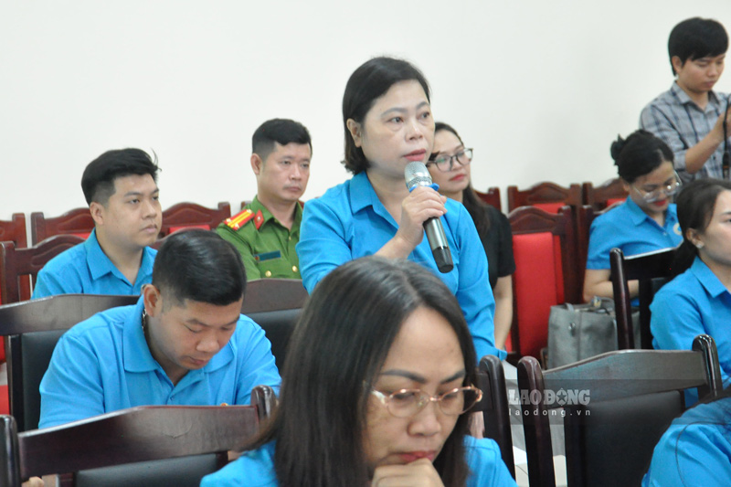 Cuộc thi do Liên đoàn Lao động tỉnh Lào Cai tổ chức nhằm tuyên truyền sâu rộng các nghị quyết đại hội công đoàn, tạo đợt sinh hoạt chính trị trong đoàn viên, người lao động và lan tỏa tinh thần đổi mới hoạt động công đoàn. Ảnh: Đinh Đại 