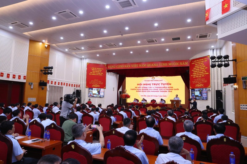 Hội nghị Sơ kết công tác 6 tháng đầu năm; triển khai nhiệm vụ trọng tâm 6 tháng cuối năm 2026 của Thanh tra Chính phủ. Ảnh: Thanh tra Chính phủ