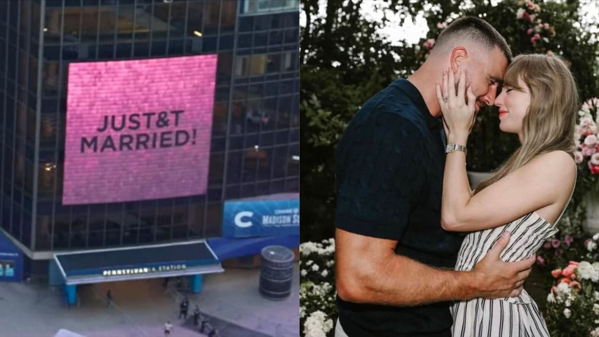 Inside the wedding of Taylor Swift and Travis Kelce at Madison Square Garden. Photo cut from video