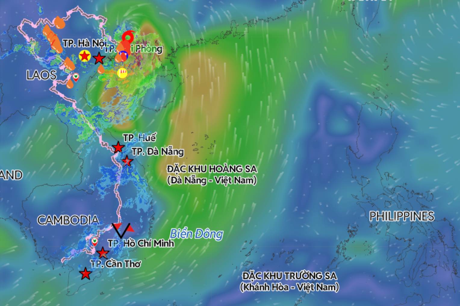 Update on the location of storm No. 1 at 5:00 AM on July 5. Source: Vietnam Disaster Monitoring System