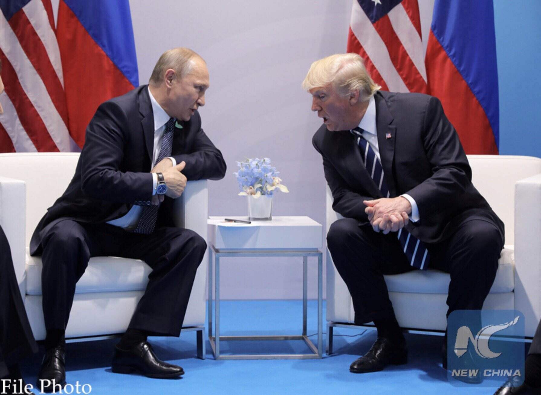 President Trump and President Putin met in 2017. Photo: Xinhua