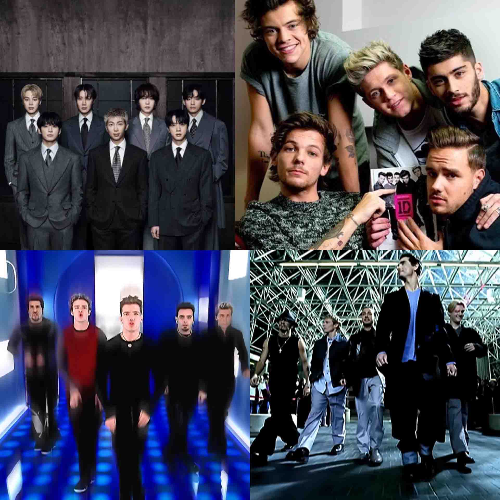 BTS, One Direction, Backstreet Boys và NSYNC đều chưa một lần được chạm tay vào Grammy. Ảnh cắt từ video