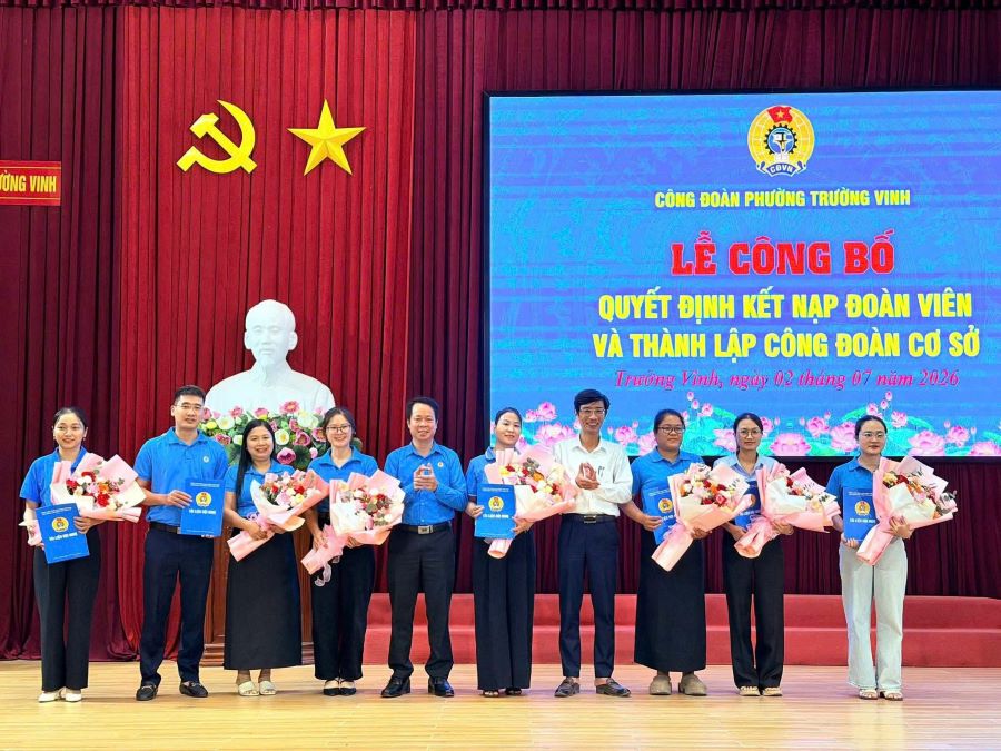 Truong Vinh ward established 7 grassroots trade unions with 140 union members. Photo: Nghe An Trade Union