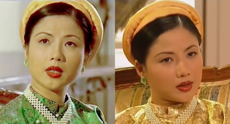 Artist Yen Chi played Empress Nam Phuong 22 years ago. Photo: Film crew.