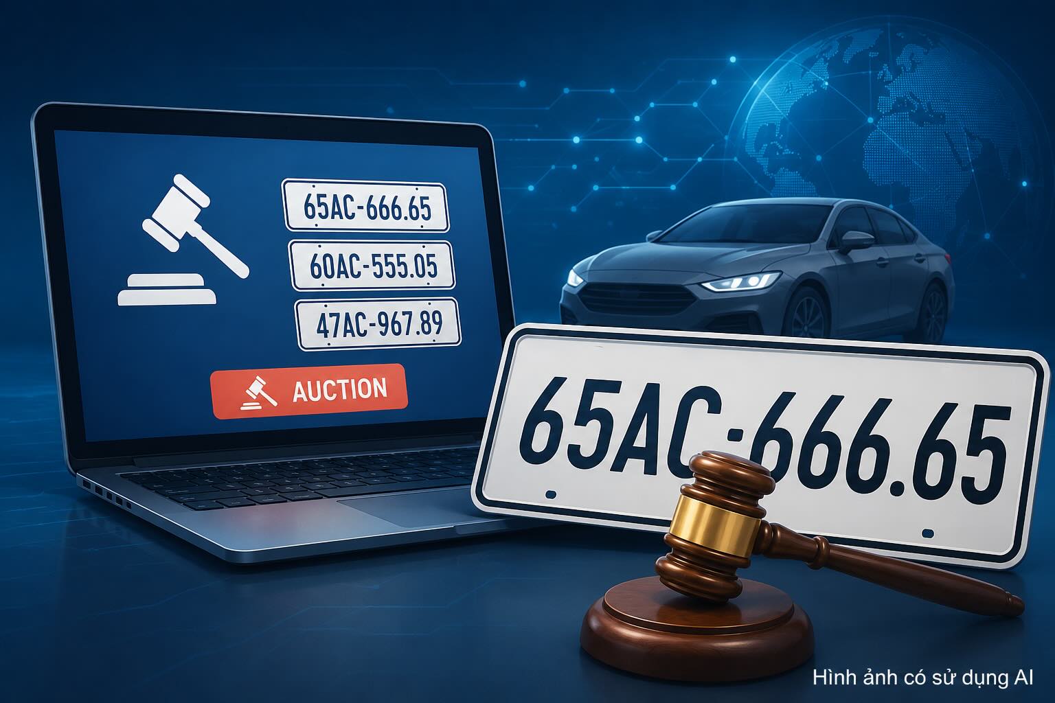 Re-auction of beautiful car license plates with technical problems on June 29. Graphics: AI