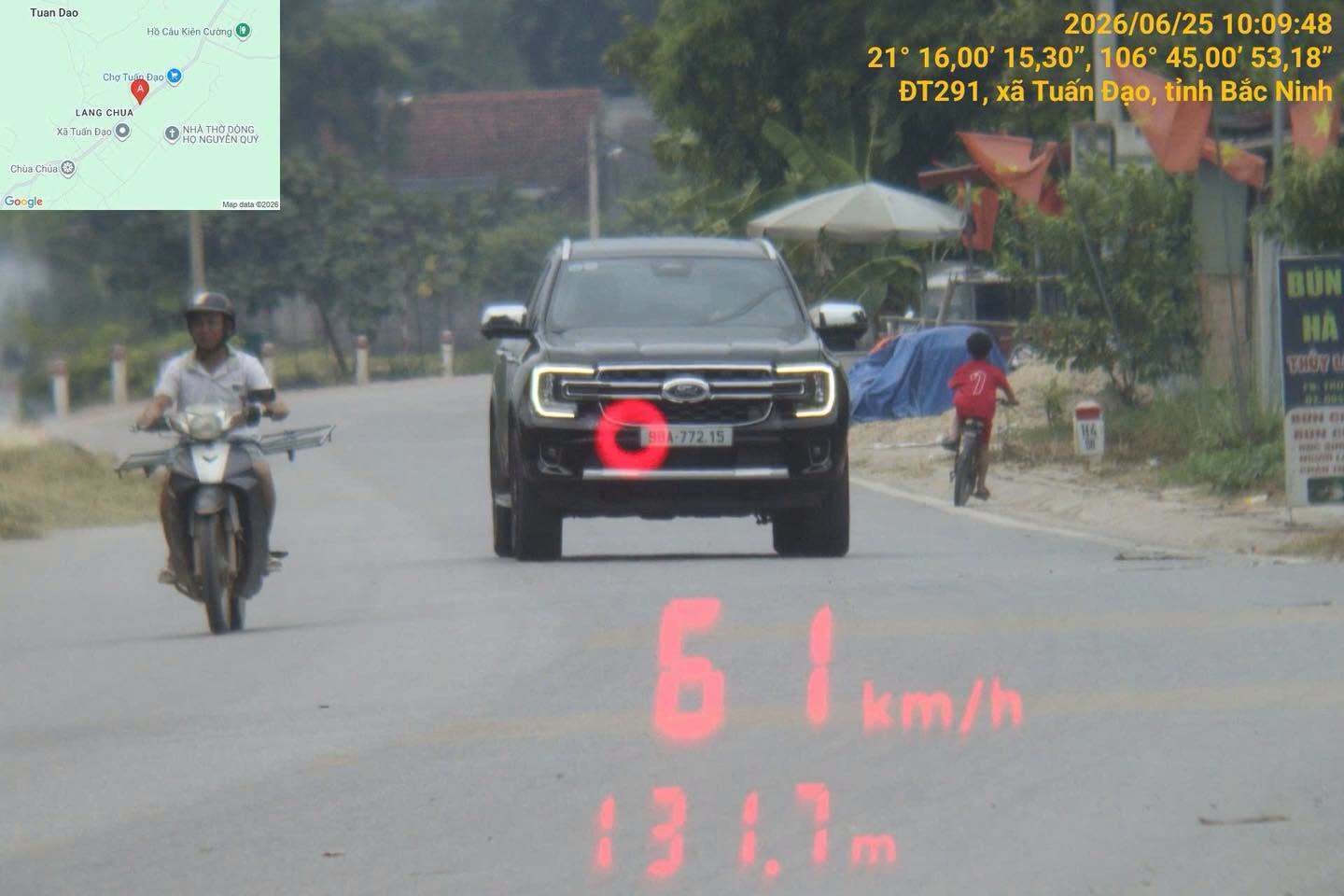 The car owner was fined in Bac Ninh. Photo: Bac Ninh Traffic Police