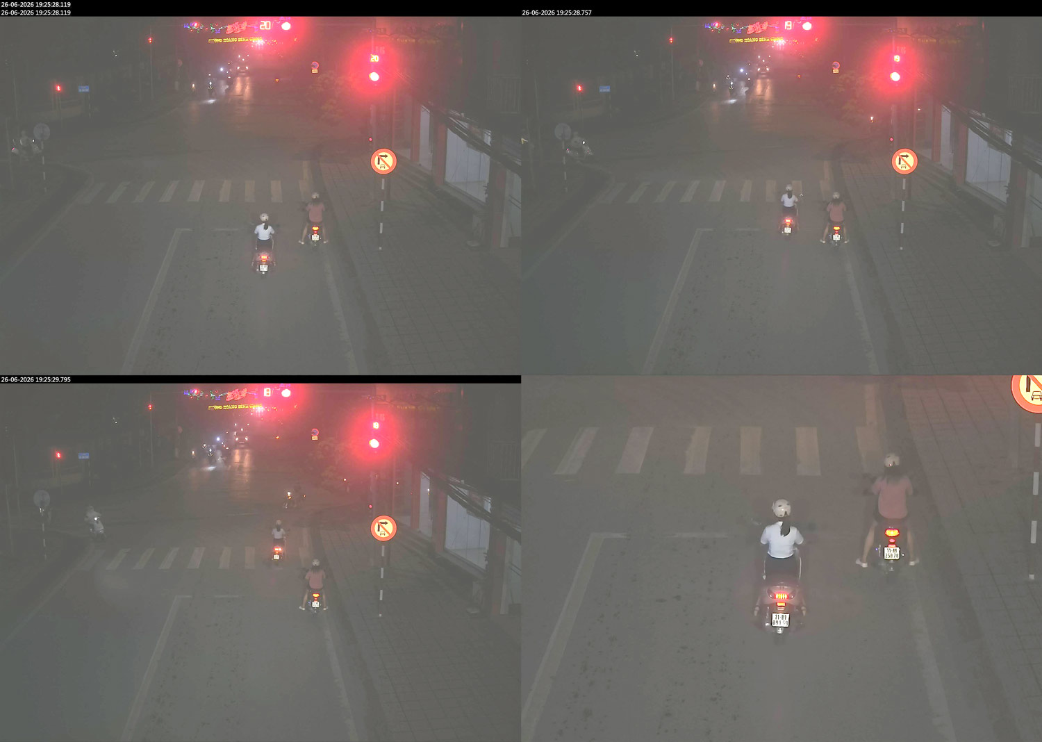 Many motorbikes running red lights in Cao Bang have been fined remotely. Photo: Cao Bang Police