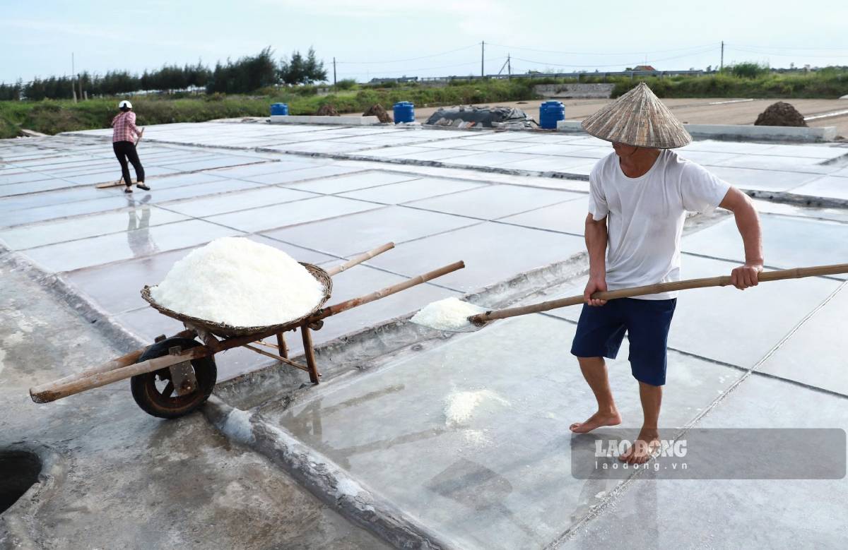 Quy trình làm ra thứ “vàng trắng” kết tinh hương vị của biển mất rất nhiều công đoạn. Diêm dân thường bắt đầu công việc từ sớm tinh mơ, khi mặt trời còn chưa ló dạng và kết thúc vào chiều tối muộn.