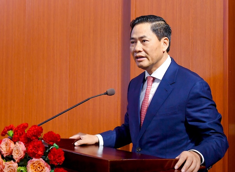 PGS.TS Bùi Hữu Toàn - Giám đốc Học viện Ngân hàng phát biểu tại Hội nghị. Ảnh: HVNH