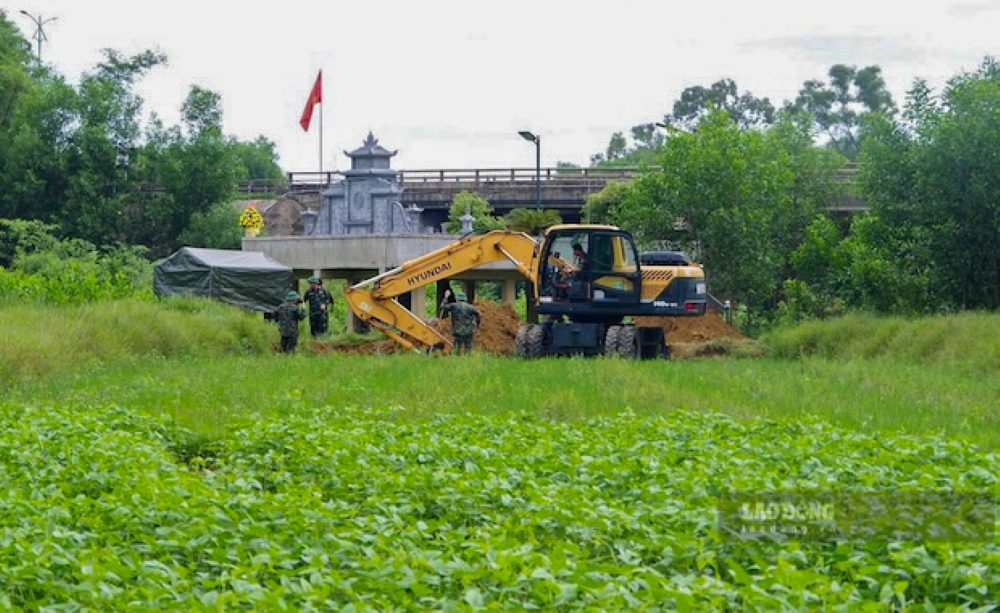 Địa điểm tổ chức tìm kiếm hài cốt liệt sĩ. Ảnh: Xuân Diện