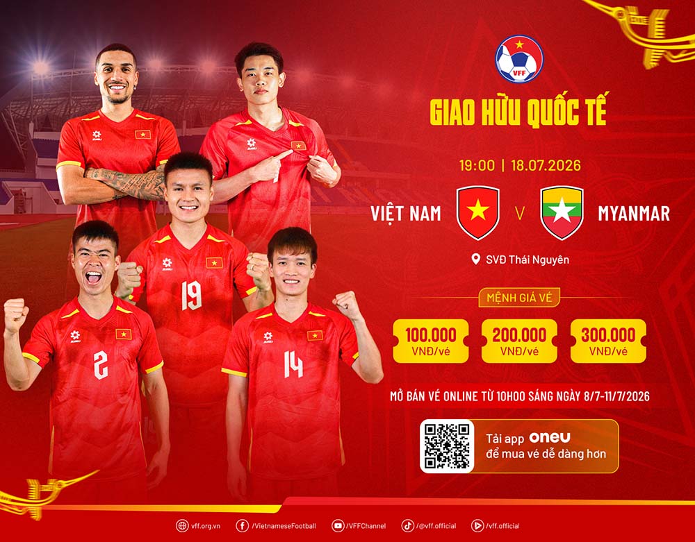 Informations sur l'émission des billets pour le match amical entre l'équipe vietnamienne et le Myanmar. Photo: VFF