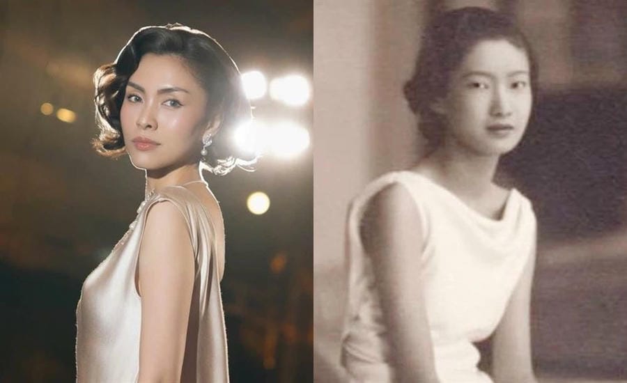Tang Thanh Ha (left) and Queen Nam Phuong. Photo: Provided by the film crew