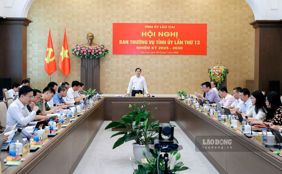 Lao Cai Provincial Party Committee Standing Committee Conference on July 6th. Photo: Phan Tuan