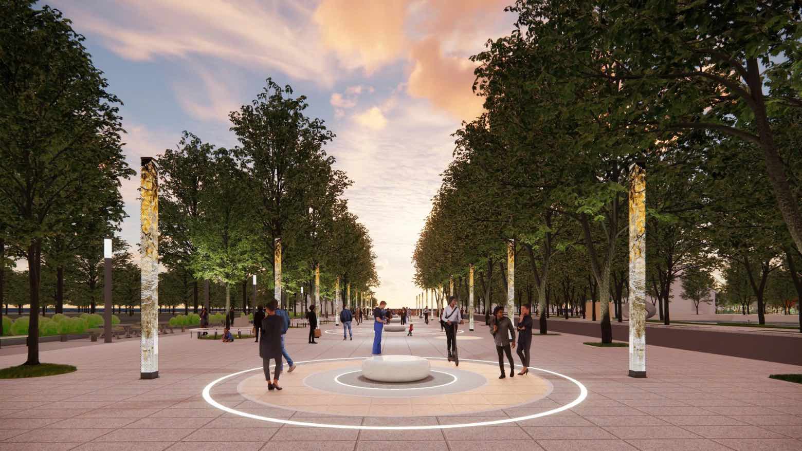 Hai Ba Trung Ward will renovate and embellish the technical infrastructure of the Tran Nhan Tong sidewalk area and the gate of Thong Nhat Park. Photo: Hai Ba Trung Ward People's Committee