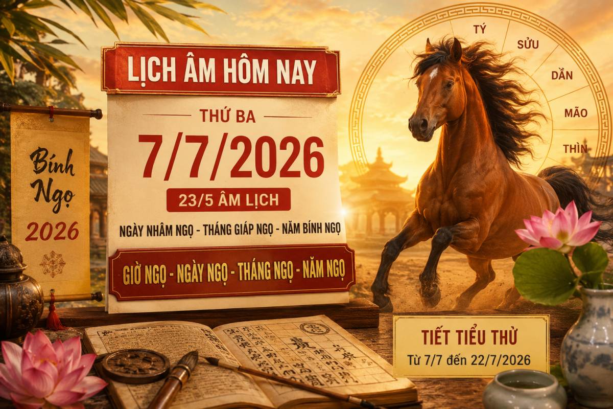 According to the lunar calendar, today has Ngo hour, Ngo day, Ngo month, Ngo year. Photo: AI Ngoc Trang