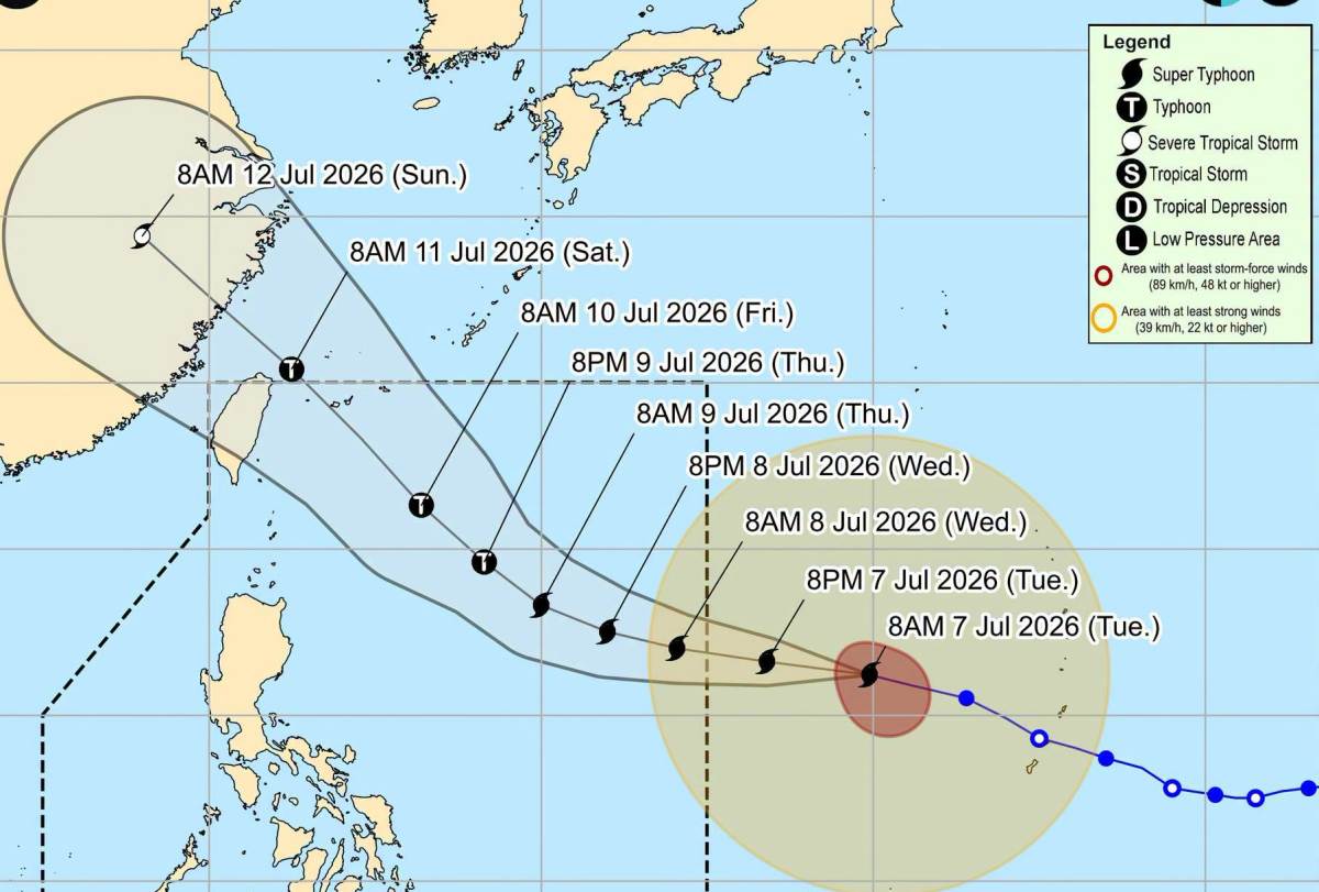 Dự báo hướng đi của siêu bão Ba Vì. Ảnh: PAGASA