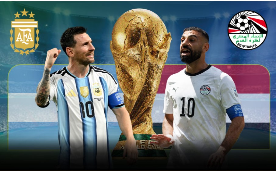 Messi và Salah tạo nên cuộc đối đầu lịch sử tại vòng 1/8 khi Argentina gặp Ai Cập. Đồ họa: Dương Anh