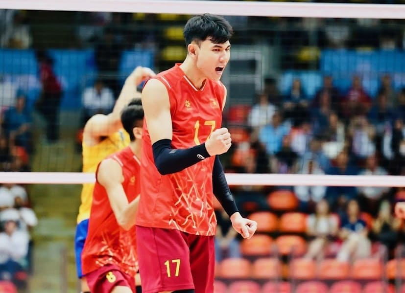 Main attacker Nguyen Ngoc Thuan of the Vietnam Men's Volleyball Team. Photo: Minh Dan