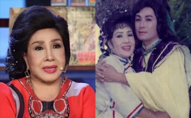 People's Artist Le Thuy choked up remembering Minh Phung. Photo: Producer Steps of 2 Generations.