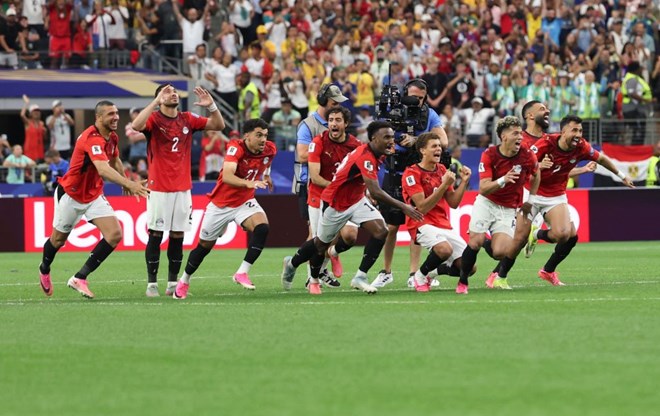 Tuyển Ai Cập dừng bước ở vòng 1/8 World Cup 2026 sau thất bại trước Argentina. Ảnh: Xinhua