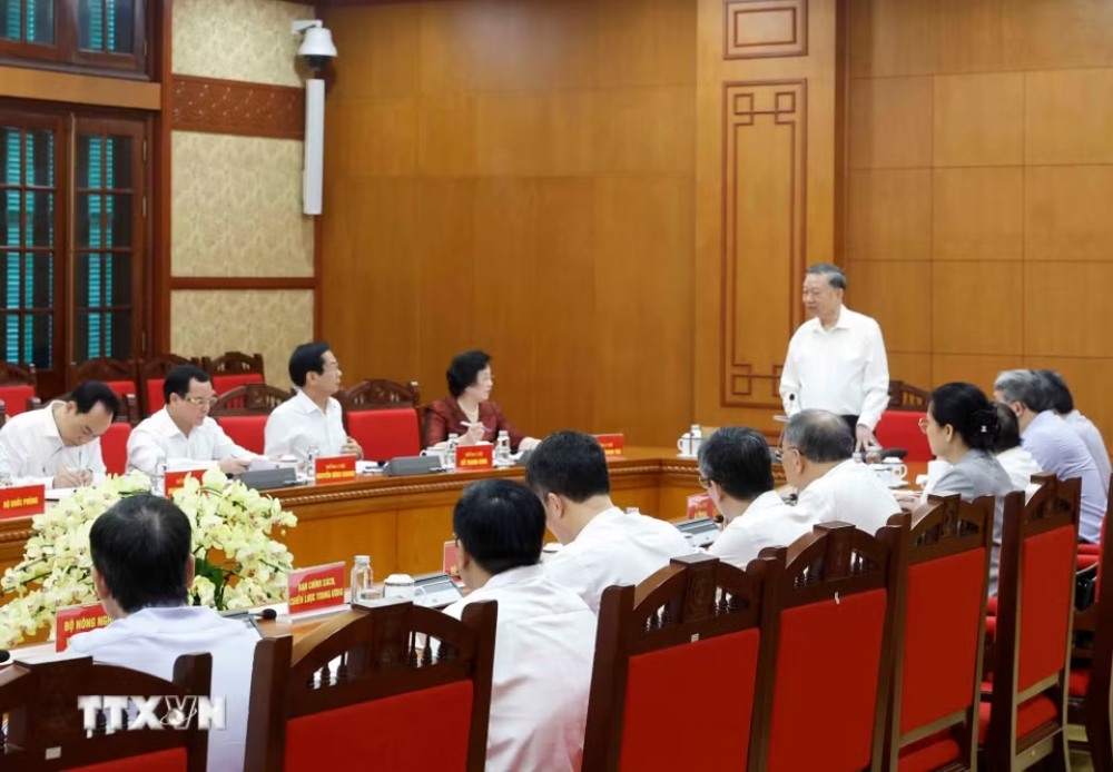 Các đại biểu tại buổi làm việc. Ảnh: TTXVN