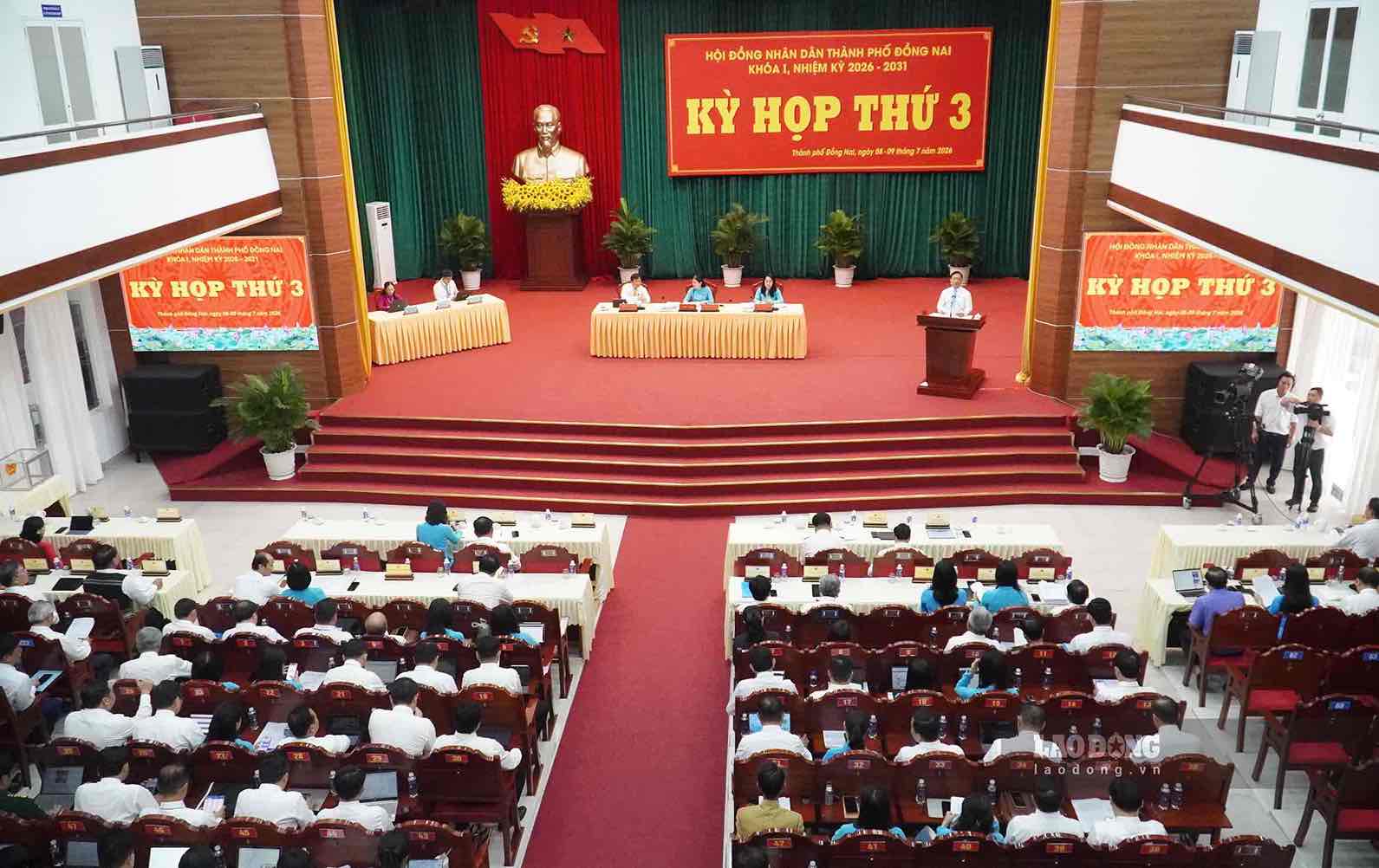 HĐND TP Đồng Nai khóa I, nhiệm kỳ 2026 - 2031 khai mạc Kỳ họp thứ 3 (giữa năm) vào sáng 8.7. Ảnh: HAC