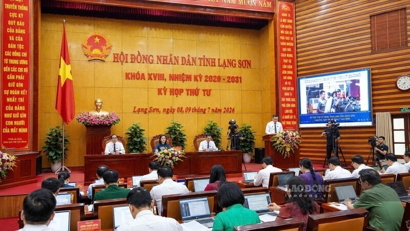 Kỳ họp thứ Tư, HĐND tỉnh Lạng Sơn khóa XVIII diễn ra vào sáng 8.7. Ảnh: Khánh Linh