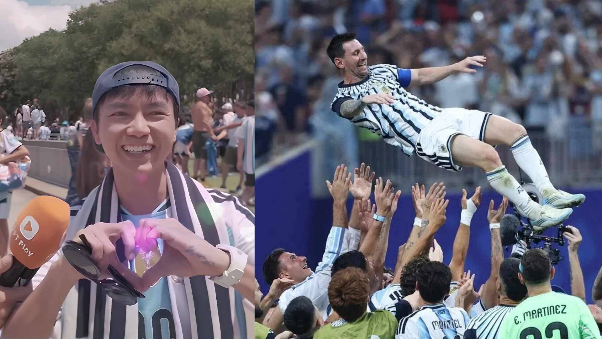 Là người hâm mộ Messi gần 20 năm, Bùi Công Nam có dịp hiện thực hóa ước mơ khi được tận mắt chứng kiến thần tượng thi đấu tại World Cup 2026. Ảnh: FPT Play