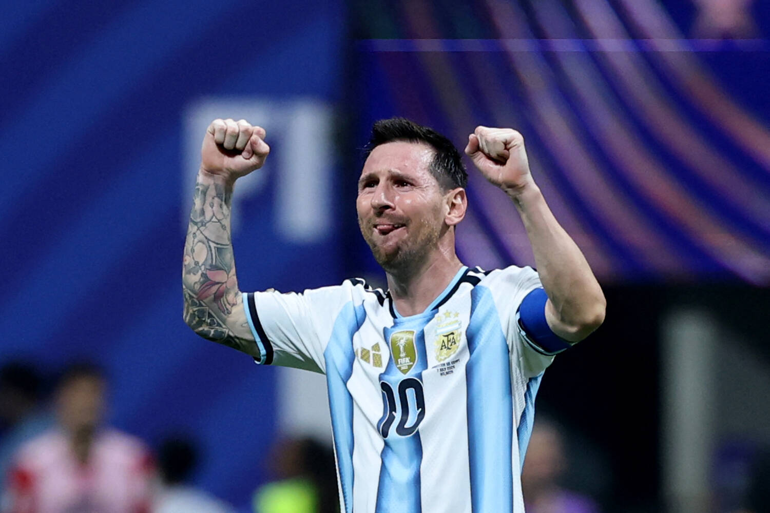Lionel Messi cried after an emotional match. Photo: AFP