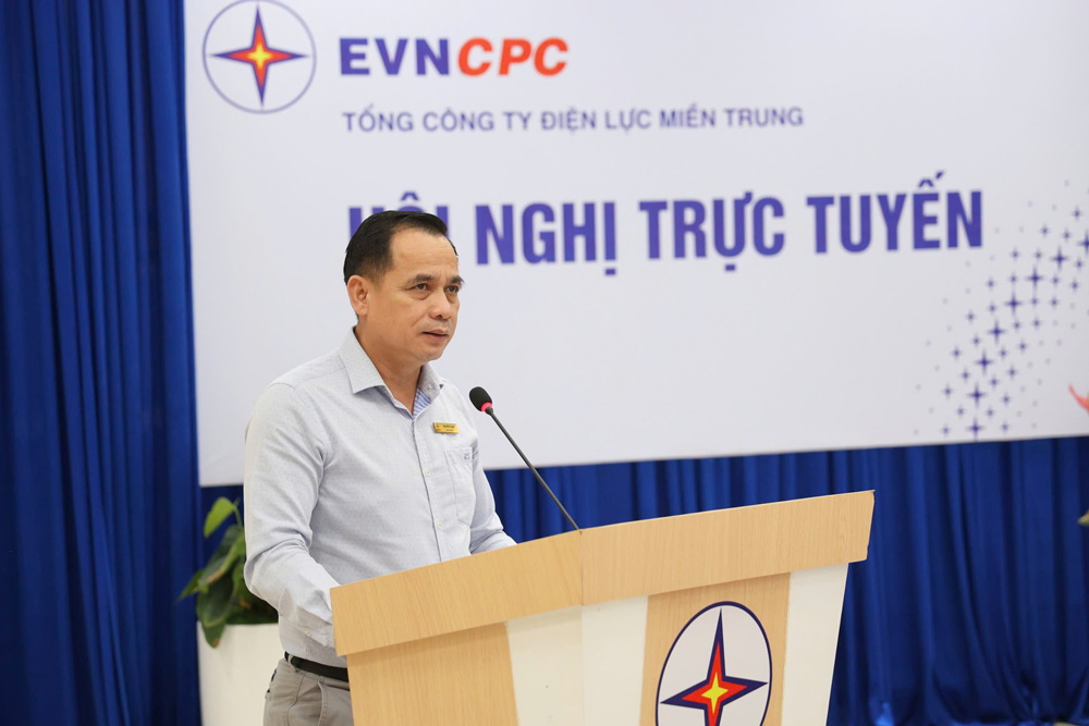 Chủ tịch Hội đồng thành viên EVNCPC Nguyễn Thanh chỉ đạo tại hội nghị. Ảnh: EVNCPC cung cấp