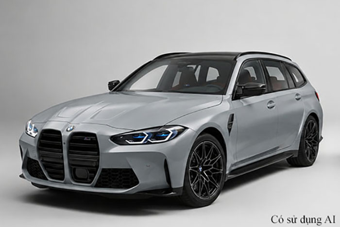BMW M3 Touring silver exterior attracts the attention of car enthusiasts. Graphics: Thanh Vu/ Uses AI