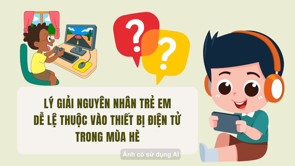 Explaining the reasons why children are easily dependent on electronic devices in the summer