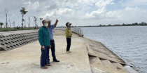 The Lac Dia freshwater reservoir project with a total investment of more than 352 billion VND has completed the main items and is completing auxiliary items. Photo: Hoang Loc