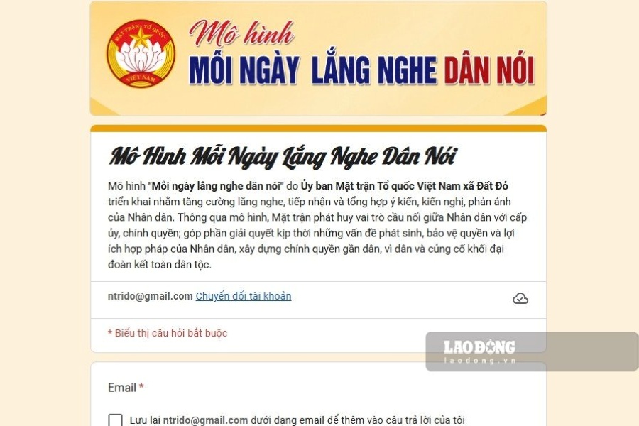 The "Every Day Listening to the People" model is being implemented on an online platform in Dat Do commune, Ho Chi Minh City. Photo: Thanh An