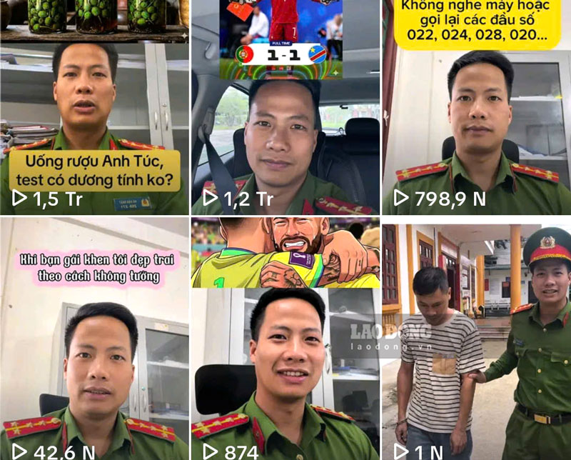 현재 하반 대위의 틱톡 계정은 26,000명 이상의 팔로워를 보유하고 있습니다. 사진: 캐릭터 제공