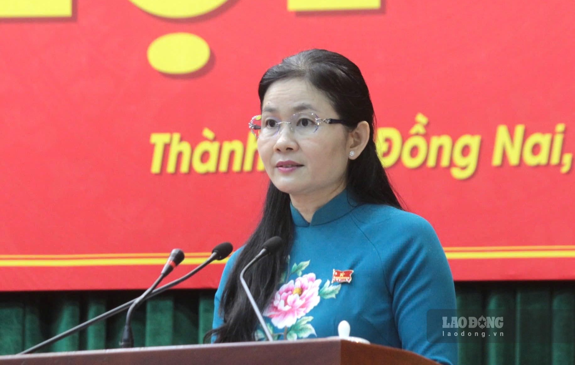 Ủy viên Trung ương Đảng, Phó Bí thư Thường trực Thành ủy, Chủ tịch HĐND TP Đồng Nai Tôn Ngọc Hạnh phát biểu bế mạc Kỳ họp. Ảnh: HAC