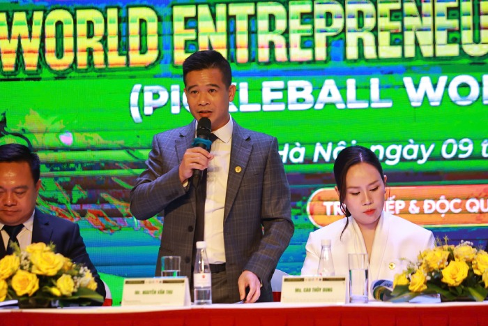 Press conference of the 2026 international businessmen pickleball tournament. Photo: Organizing Committee
