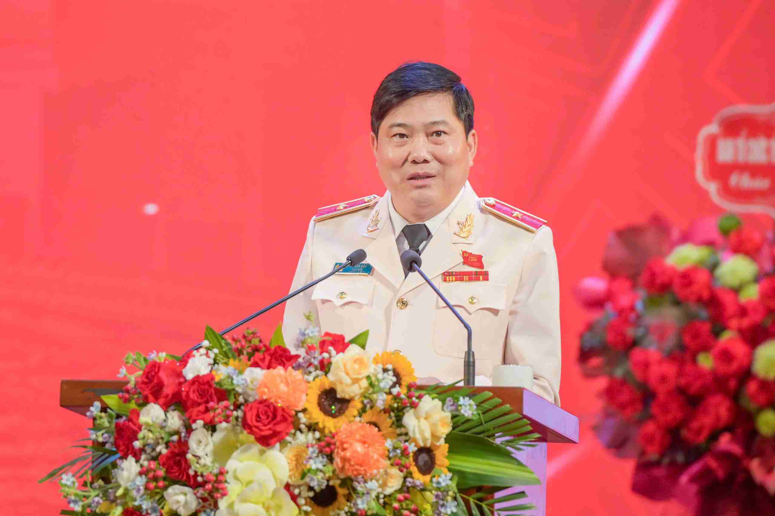 Thiếu tướng Vũ Văn Đấu - Giám đốc Công an tỉnh Điện Biên phát biểu tại lễ kỷ niệm. Ảnh: Công an Điện Biên