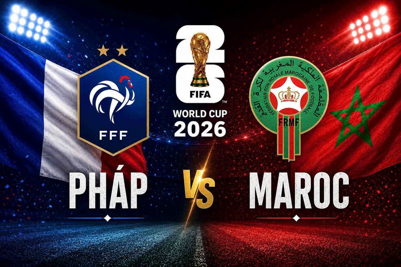 Trận tứ kết World Cup 2026 đầu tiên là cuộc đọ sức giữa Pháp vs Maroc. Đồ họa: An An