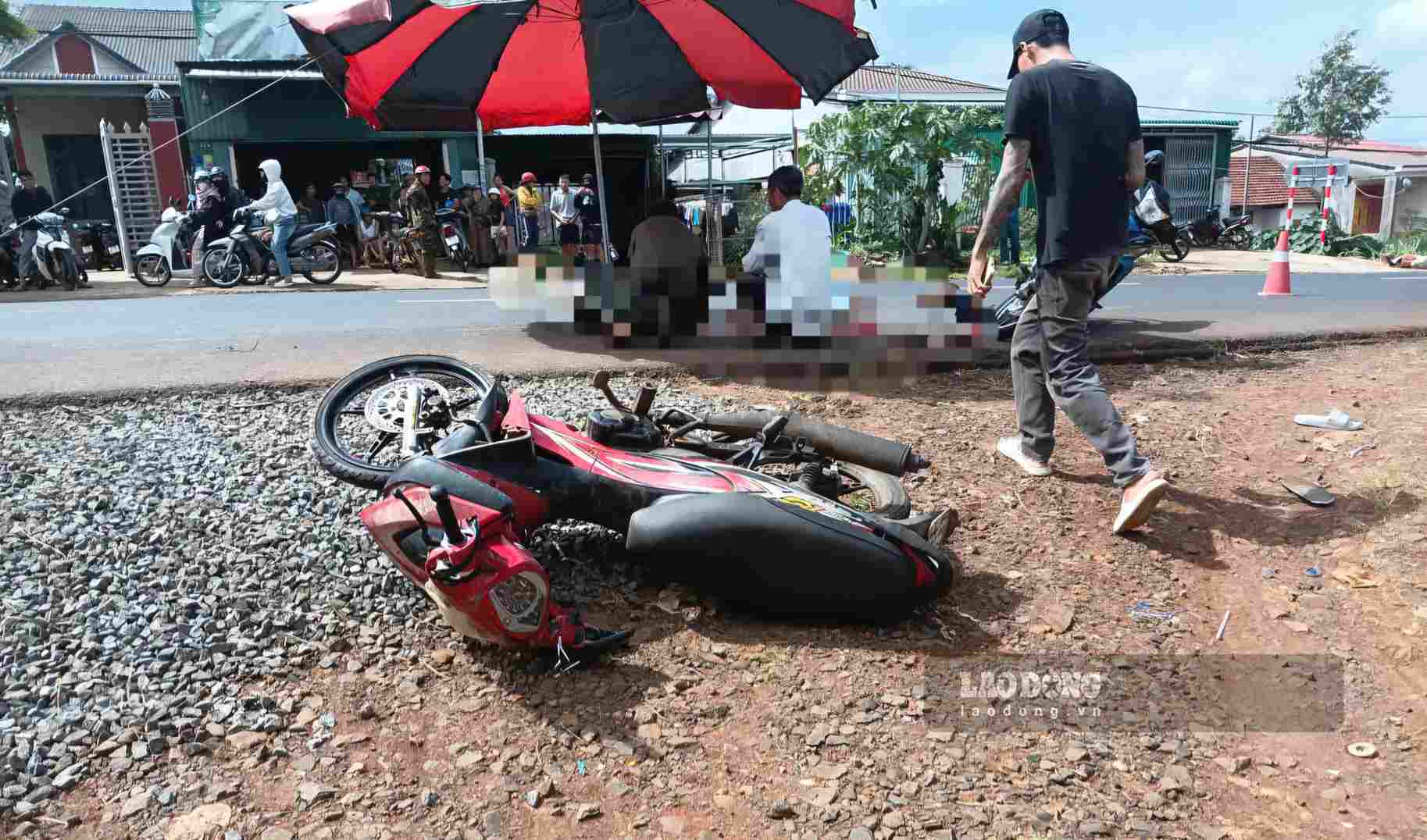 Vụ va chạm giữa hai xe máy khiến người đàn ông 81 tuổi tử vong tại chỗ. Ảnh: Thần Hy