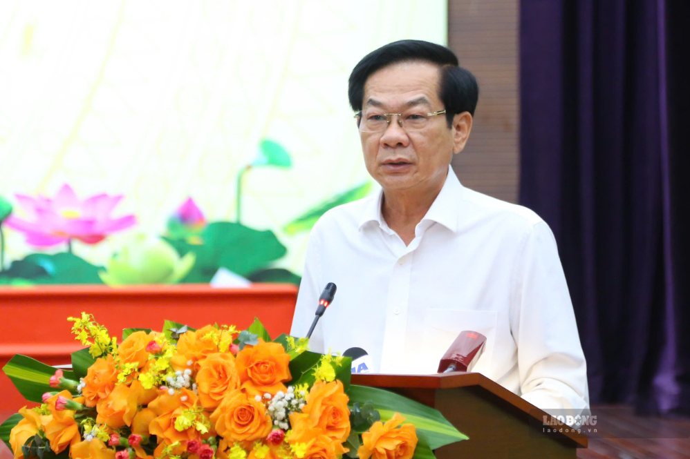 Member of the Party Central Committee, Minister of Home Affairs Do Thanh Binh delivered a concluding speech at the conference. Photo: Duy Tuan