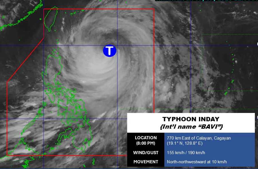 Update on the location of Super Typhoon Ba Vi. Photo: PAGASA