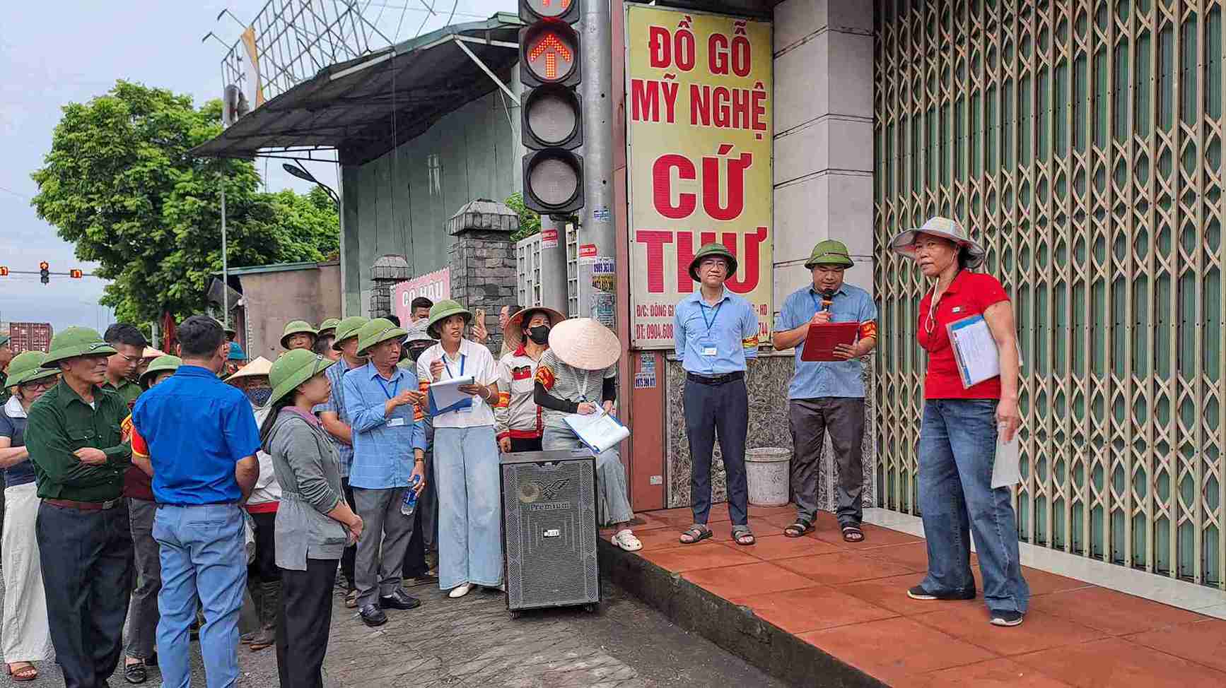Coerción de inventario para los 5 hogares restantes dentro del alcance del Proyecto del Parque Industrial Lương Điền. Foto: Portal de Información Electrónica de la comuna de Cẩm Giàng