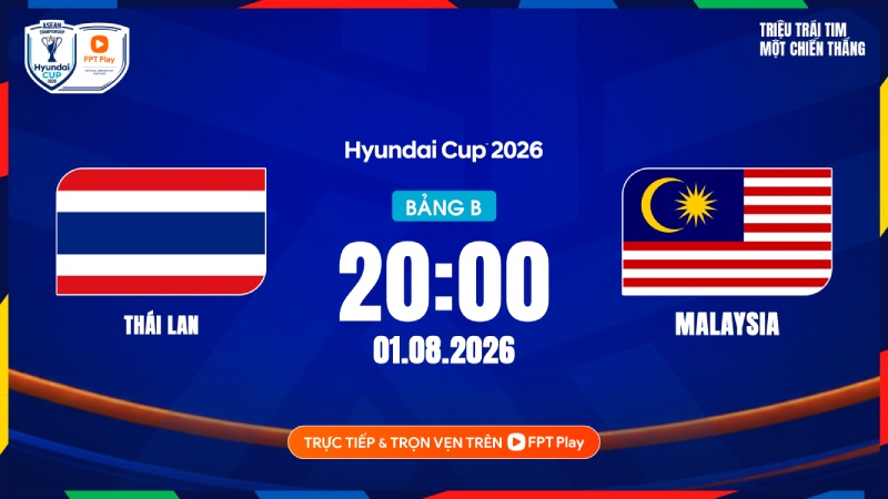 Link to watch Thailand vs Malaysia football live at ASEAN Cup 2026. Photo: FPT Play