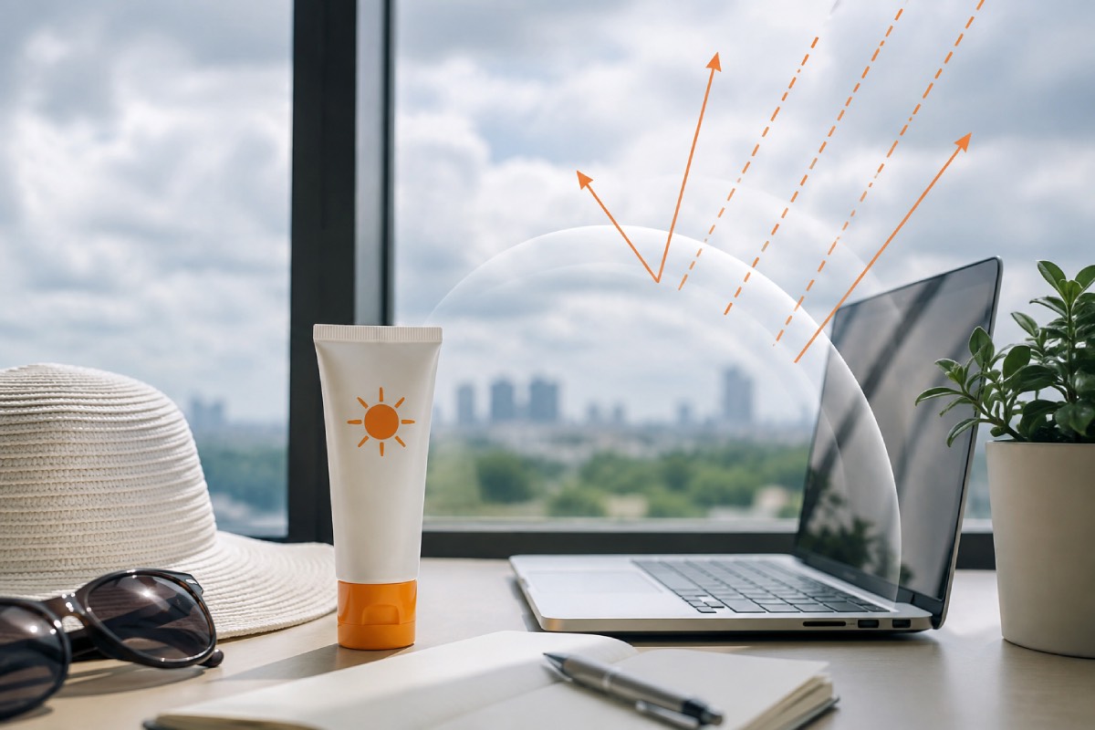 Many people ignore sunscreen when it is cloudy. However, UV rays still harm the skin even without intense sunlight. Image created by AI.