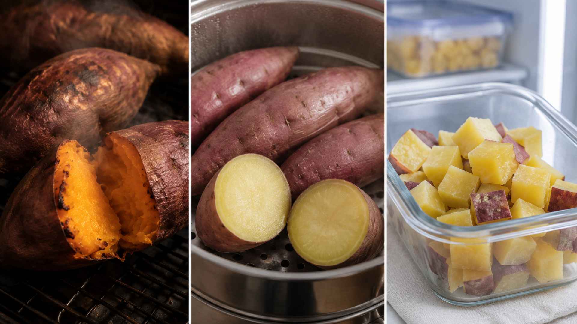 Boiled, steamed or cooled sweet potatoes are recommended because they increase blood sugar less than grilled sweet potatoes. Photo supported by AI