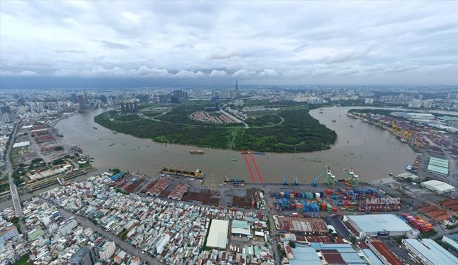 Location of Thu Thiem bridge construction 4. Photo: Anh Tu